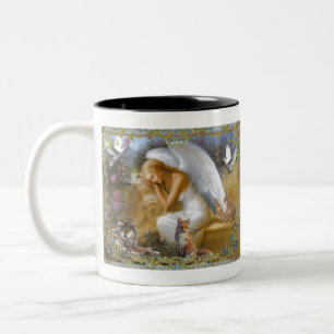 Engel mit Tieren Zweifarbige Tasse