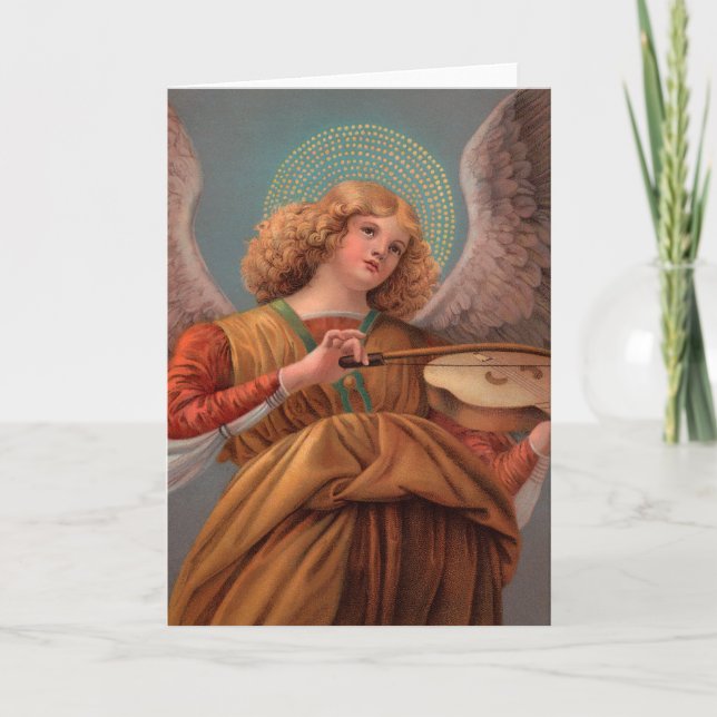Engel mit Violinen Note Card Feiertagskarte (Vorderseite)