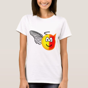 Engel oder Teufel Emoticon T-Shirt