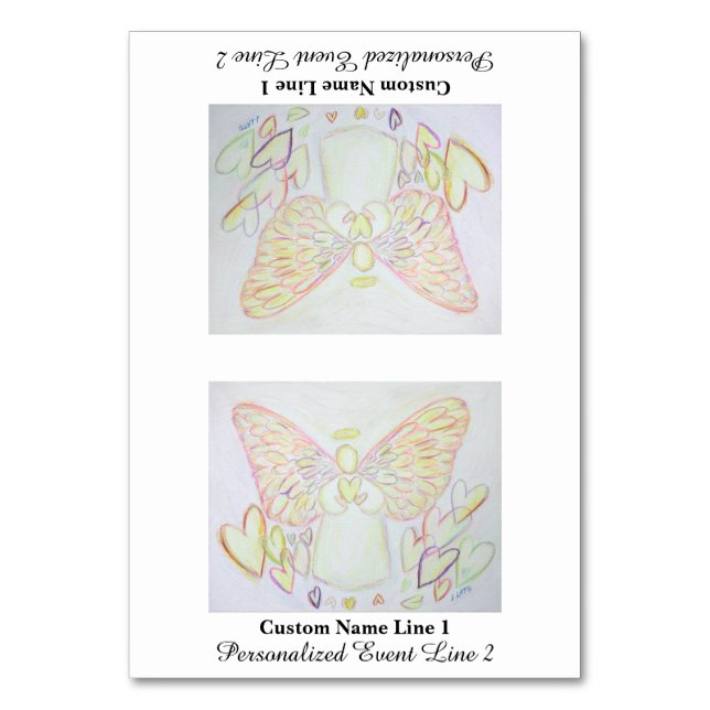 Engel of Hearts Inspirational Table Zent Card Tischnummer (Vorderseite)