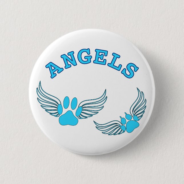Engel-Pfoten in blau Button (Vorderseite)