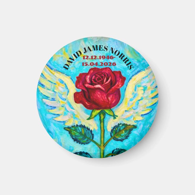Engel Rose Beileid  Magnet (Vorne)