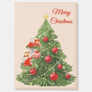 Engel schmücken den Weihnachtsbaum Magnet