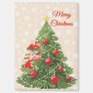 Engel schmücken den Weihnachtsbaum Magnet