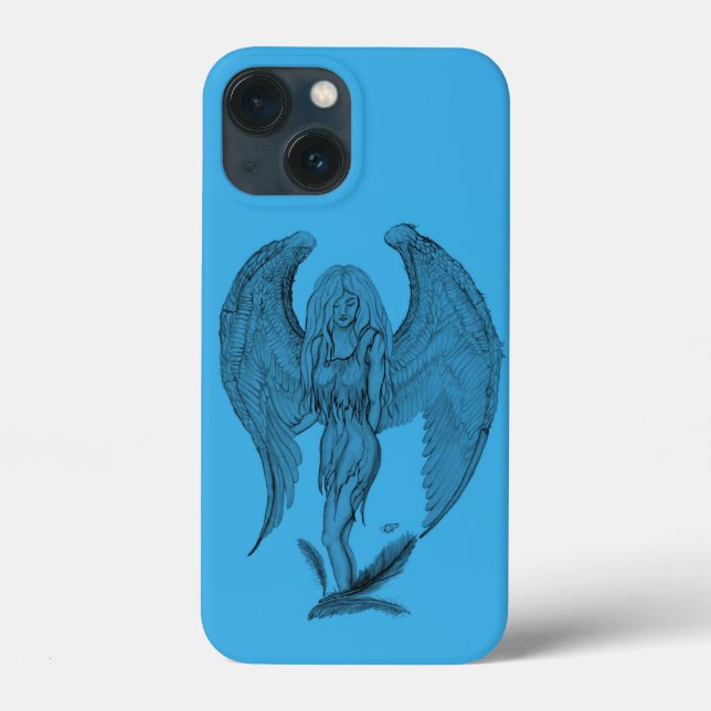 Engel Schwarz-Blau-Design Case-Mate iPhone Hülle (Rückseite)