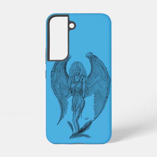 Engel Schwarz-Blau-Design Samsung Galaxy Hülle (Rückseite)