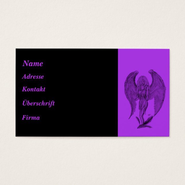 Engel Schwarz und lila Gestaltung (Vorderseite)