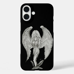 Engel - Schwarz-Weiß-Design iPhone 16 Plus Hülle