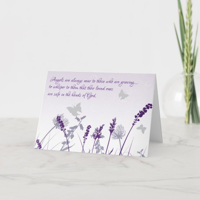 Engel sind in der Nähe derer, die Beileid riefen Karte (Vorderseite)