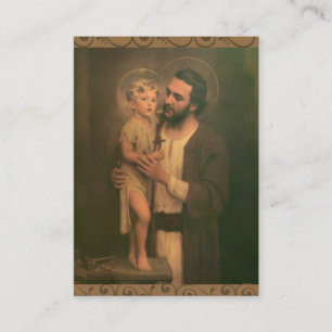 Engel St Joseph Jesus Memorare Gebet Visitenkarte