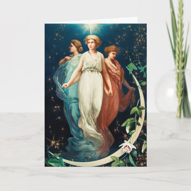 Engel, Sterne, Frauen, der Mond Weihnachten Religi (Vorderseite)