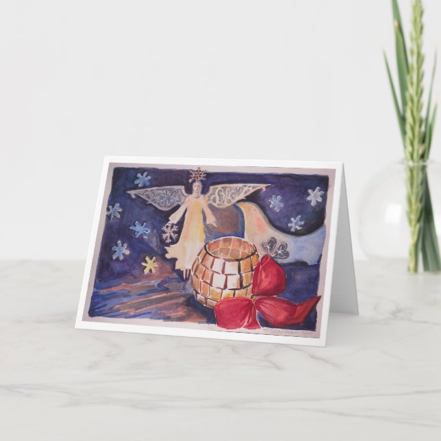 Engel/Tauben-Weihnachtskarte Feiertagskarte (Vorderseite)