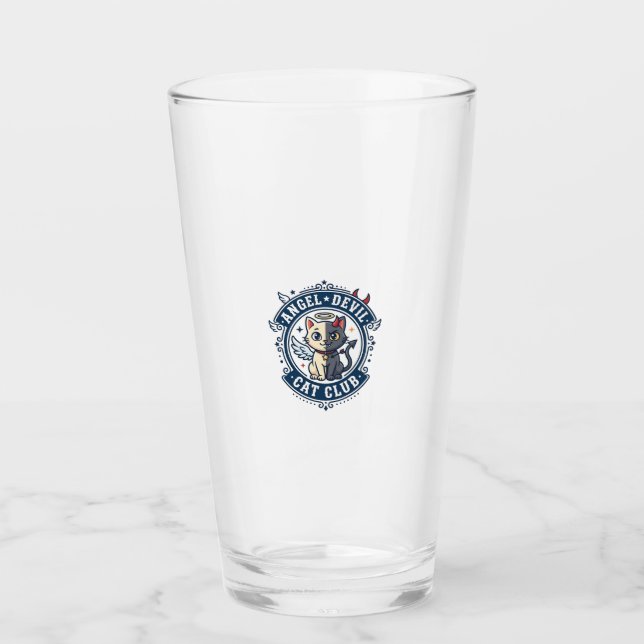 Engel Teufel Katze Katze Mama Geschenk Idee - Enge Glas (Vorderseite)
