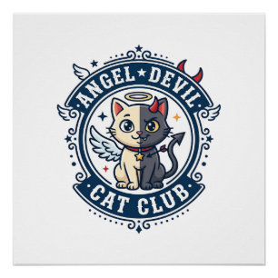 Engel Teufel Katze Katze Mama Geschenkidee - Engel Poster