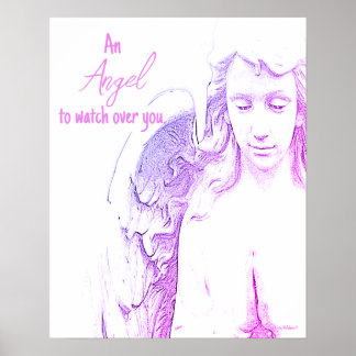 Engel, um über Ihnen zu sehen rosa Lila Wings Zita Poster