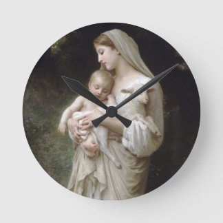 Engel und Baby Jesus Runde Wanduhr