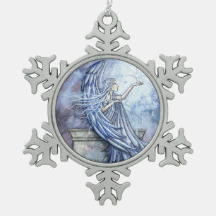 Engel- und heller Stern Fantasy-Art Schneeflocken Zinn-Ornament