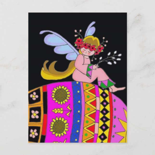 Engel und Pysanka Postkarte (Vorderseite)