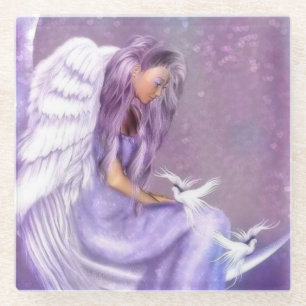 Engel und Tauben Glasuntersetzer