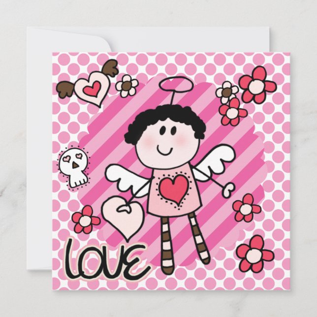 Engel und Teufel Einladung zum Geburtstag (Vorderseite)