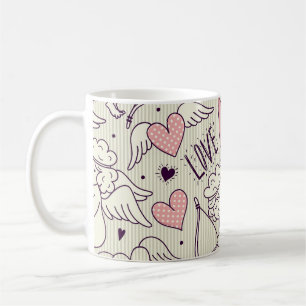 Engel, Valentinstag, Liebe Muster. Kaffeetasse