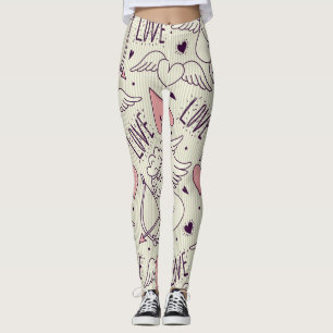 Engel, Valentinstag, Liebesmuster. Leggings