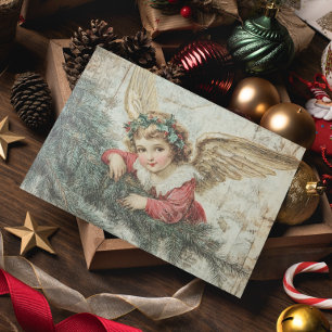 Engel Vintage Dekorations Weihnachten Postkarte