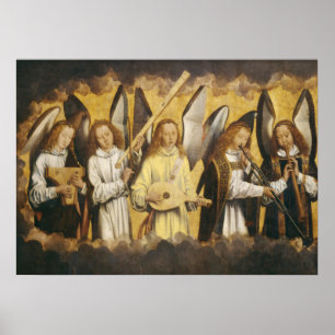 Engel von Hans Memling links Tafel Poster
