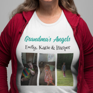 Engel von Oma Personalisiertes Foto und Namen Große Größe T-Shirt