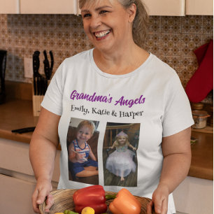 Engel von Oma   Personalisiertes Foto und Namen Große Größe T-Shirt