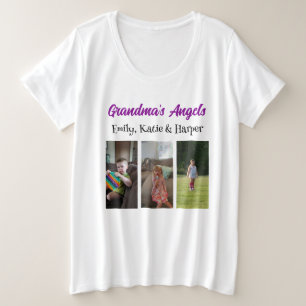 Engel von Oma   Personalisiertes Foto und Namen Große Größe T-Shirt