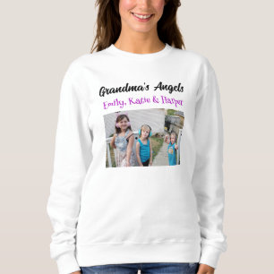 Engel von Oma Personalisiertes Foto und Namen Sweatshirt