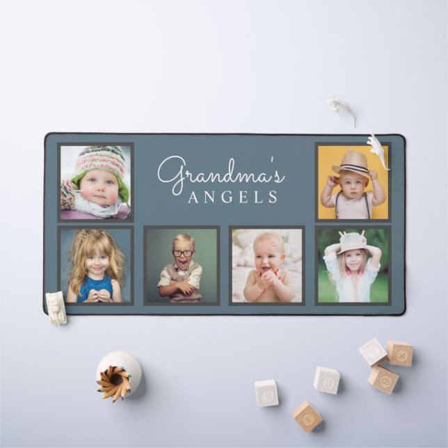 Engel von Oma sechs Fotos Großkinder Schreibtischunterlage (Kindertisch)