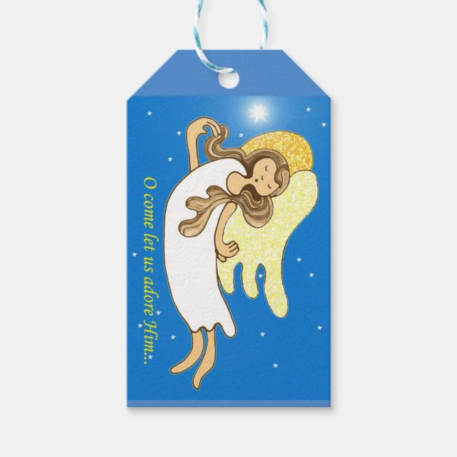 Engel von Weihnachten Geschenkanhänger (Vorderseite)