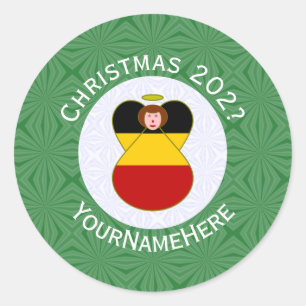 Engel Weihnachtsflagge Personalisiert Runder Aufkleber