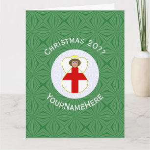 Engel-Weihnachtsflagge Personalized Englisch Karte