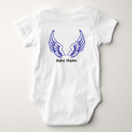 Engel Wings Baby-Namensbodysuit-Blau Baby Strampler