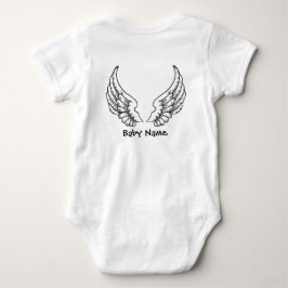 Engel Wings Baby-Namensbodysuit-Schwarzes Baby Strampler