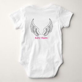 Engel Wings Baby-rosa Bodysuit-Namensgrau Baby Strampler