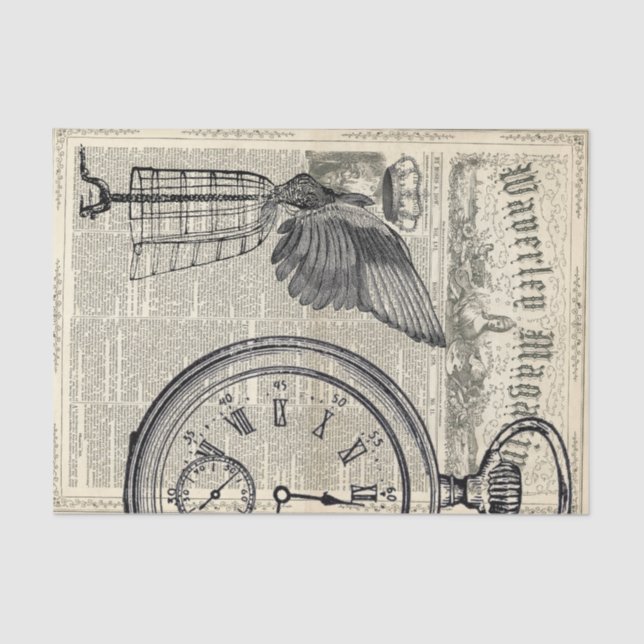 Engel Wings Eintagsfliege-Collage Seidenpapier (Vorderseite)