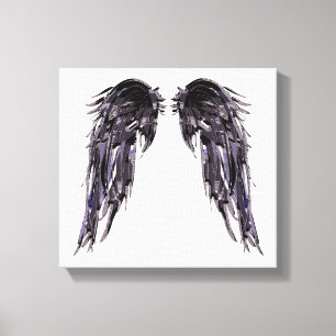 Engel Wings schwarze Digital-Kunst-Schwarz-weiße Leinwanddruck
