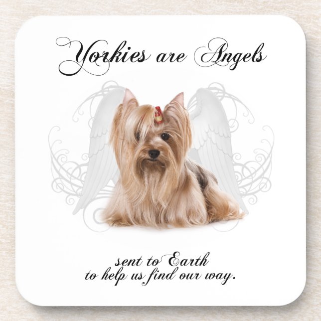 Engel Yorkie Untersetzer (Vorderseite)