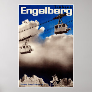 Engelberg, die Schweiz, Ski-Plakat Poster
