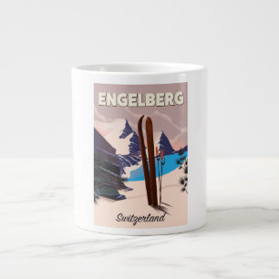 Engelberg Schweiz Skifahrplakat Jumbo-Tasse