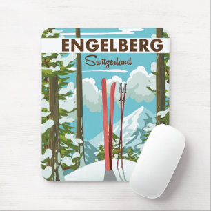 Engelberg Schweiz Skiplakat Mousepad