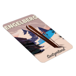 Engelberg Schweiz Skireiseplakat Magnet