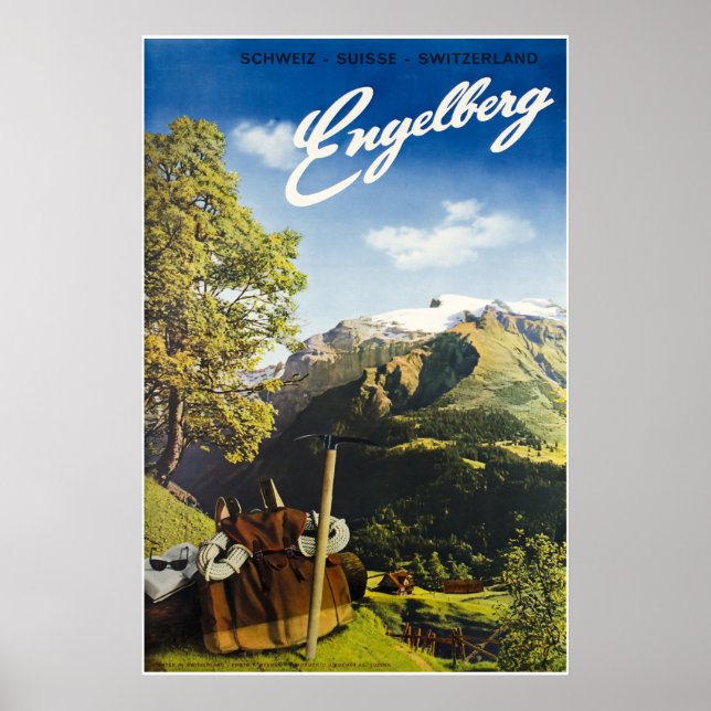 Engelberg, Suisse, Affiche de ski (Devant)