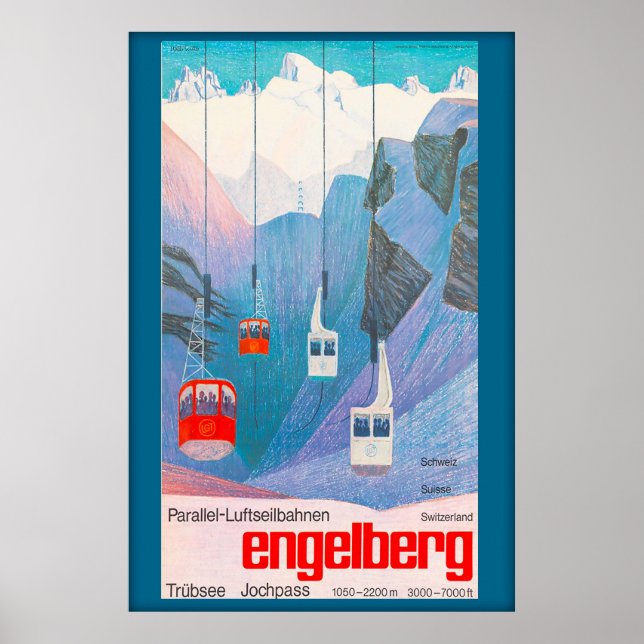 Engelberg Switzerland,Ski Poster (Vorne)