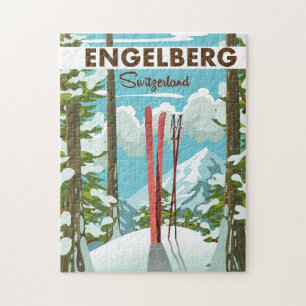 Engelberg Switzerland ski poster