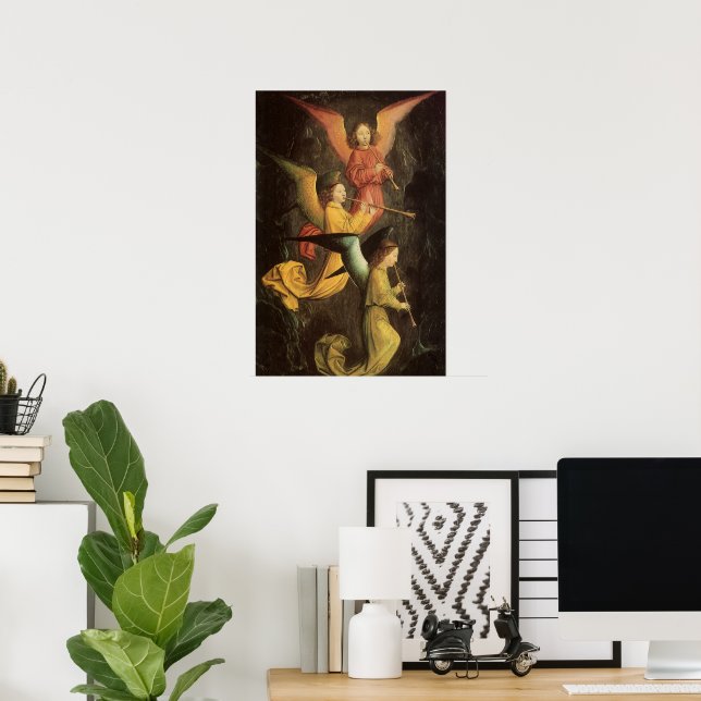 Engelchor von Simon Marmion, Kunst der Renaissance Poster (Heimbüro)
